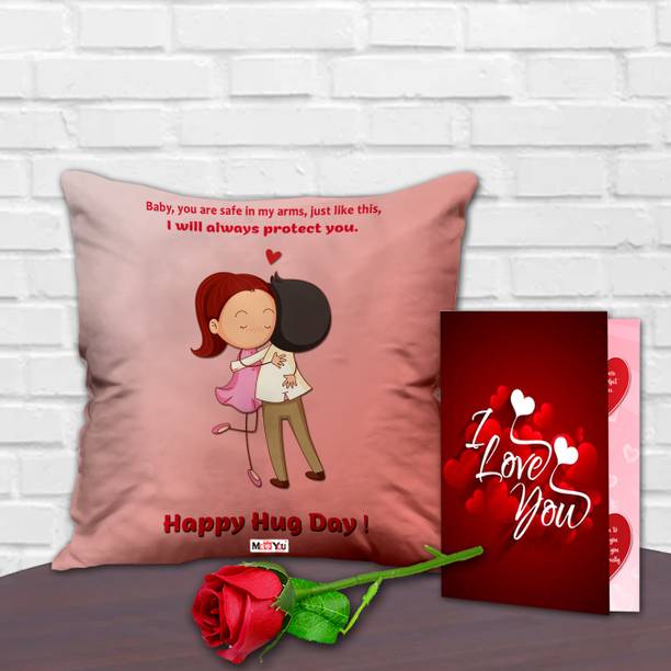 Avirons Cushion, Greeting Card, Artificial Flower Gift Set