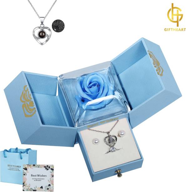 GiftHeart Artificial Flower, Jewellery, Greeting Card, Showpiece Gift Set