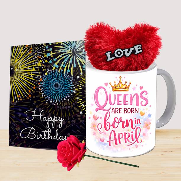 PaMeG Mug, Greeting Card, Artificial Flower, Soft Toy Gift Set