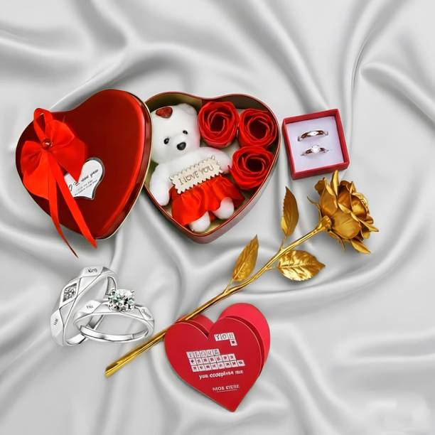 BH Gift Artificial Flower, Jewellery, Greeting Card, Soft Toy Gift Set