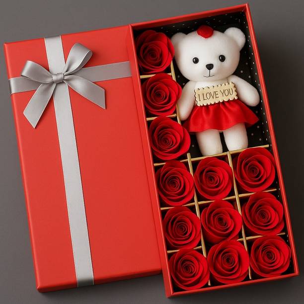 LoveGift Soft Toy, Artificial Flower Gift Set