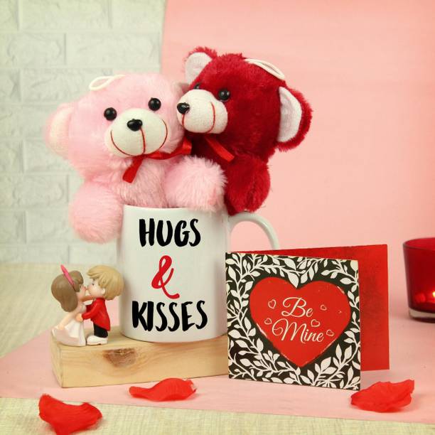 TIED RIBBONS Showpiece, Mug, Soft Toy, Greeting Card Gift Set