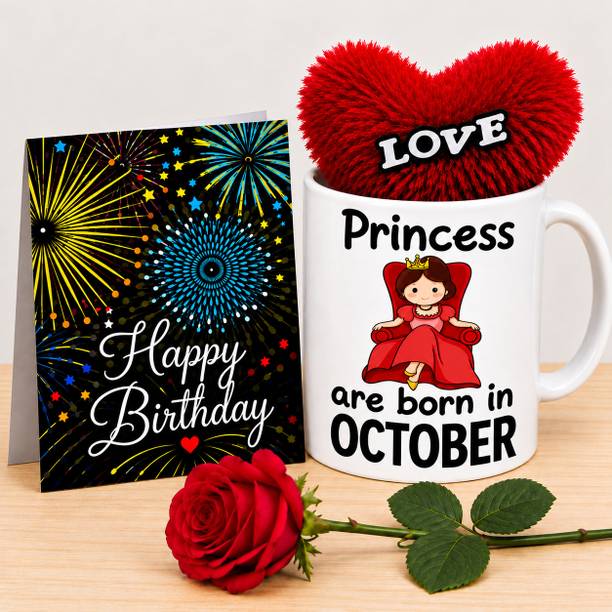 PaMeG Mug, Greeting Card, Artificial Flower, Soft Toy Gift Set