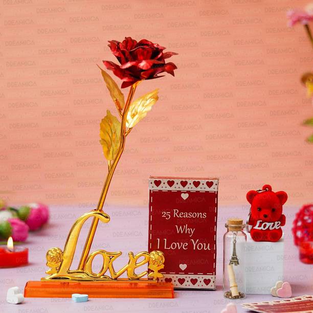 Dreamica Artificial Flower, Keychain, Message Pills, Greeting Card Gift Set
