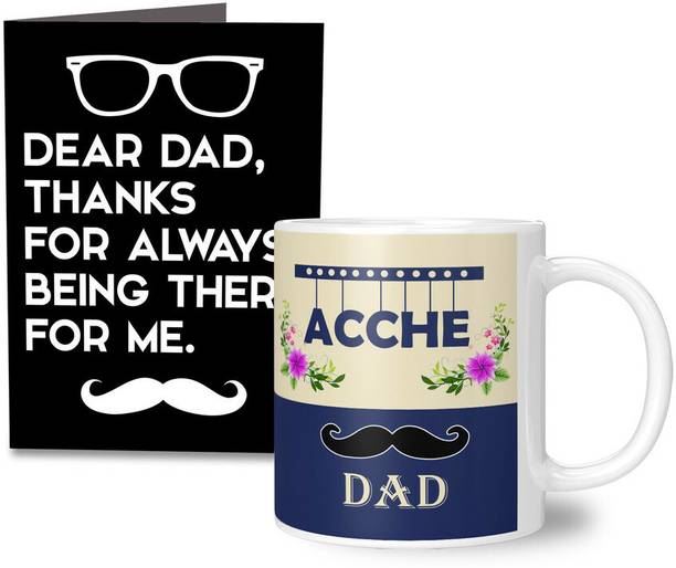 TrendoPrint Printed Dad Cup For Birthday & Anniversary Gifts with Greeting Card (GC25) Ceramic Coffee Mug