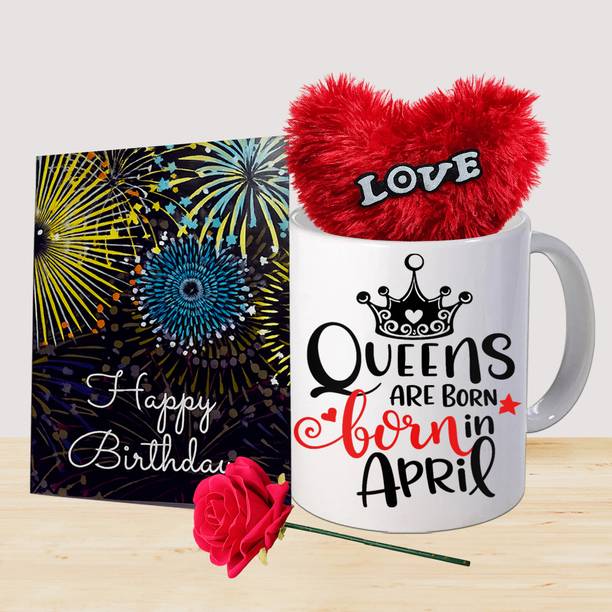 PaMeG Mug, Greeting Card, Artificial Flower, Soft Toy Gift Set