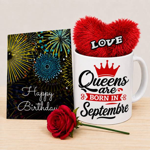 PaMeG Mug, Greeting Card, Artificial Flower, Soft Toy Gift Set