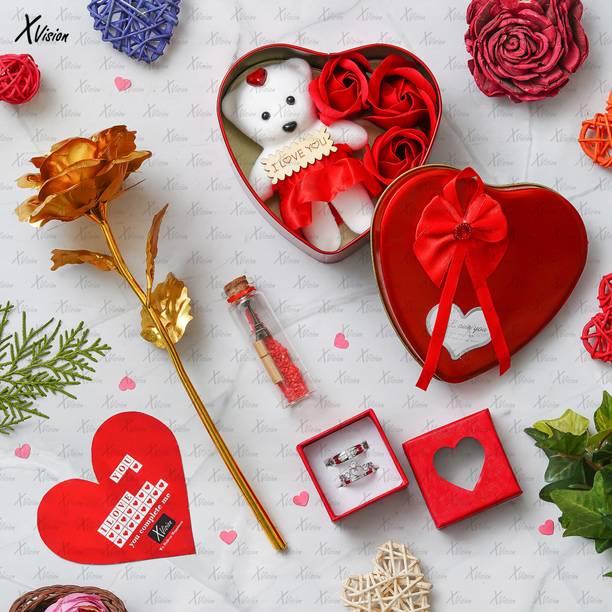 Xvision Artificial Flower, Showpiece, Jewellery, Greeting Card, Message Pills Gift Set