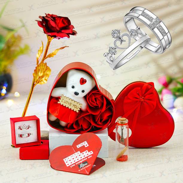 Xvision Message Pills, Soft Toy, Artificial Flower, Jewellery Gift Set