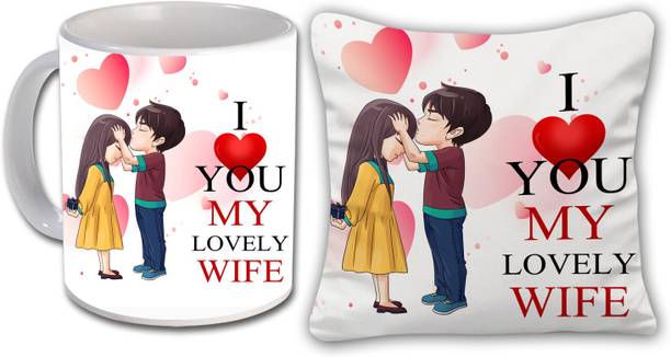AWANI TRENDS Mug, Cushion Gift Set