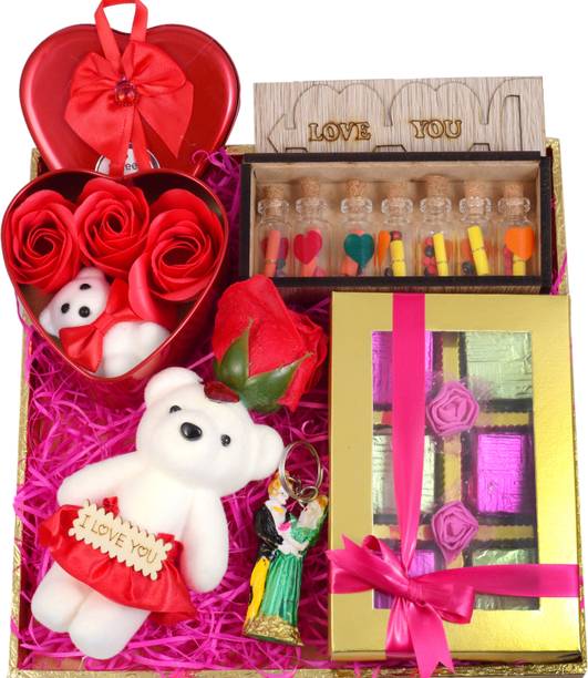 MANTOUSS Artificial Flower, Message Pills, Keychain, Greeting Card Gift Set