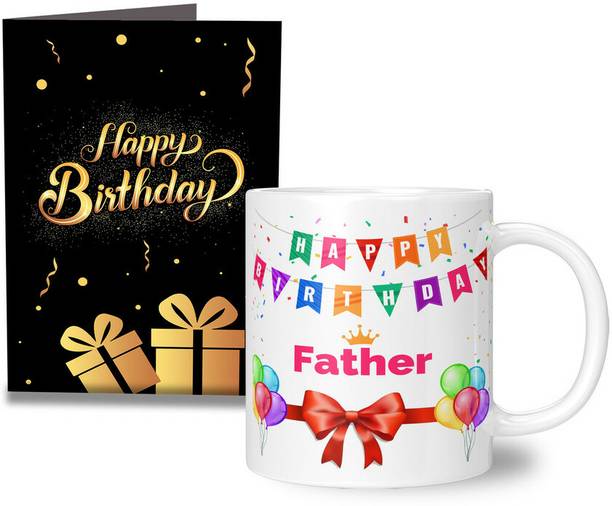TrendoPrint Printed Father Cup For Birthday & Anniversary Gifts with Greeting Card (GC67) Ceramic Coffee Mug
