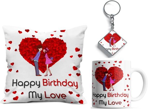 Posh Presents Cushion, Mug, Keychain, Card Holder Gift Set