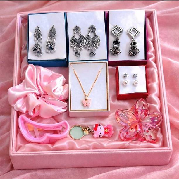 SIMHARIT Artificial Flower, Gift Box, Jewellery Gift Set