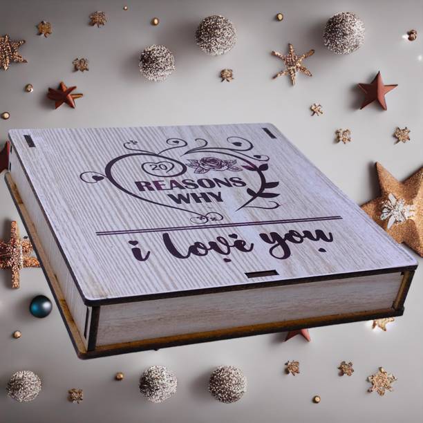 StarLaser 20 Reasons Why I Love You Love Heart shapped Message card with Message Printed Greeting Card