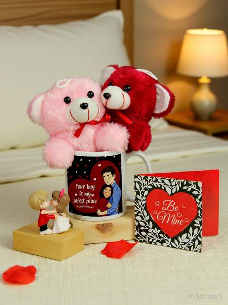TIED RIBBONS Showpiece, Mug, Soft Toy, Greeting Card Gift Set