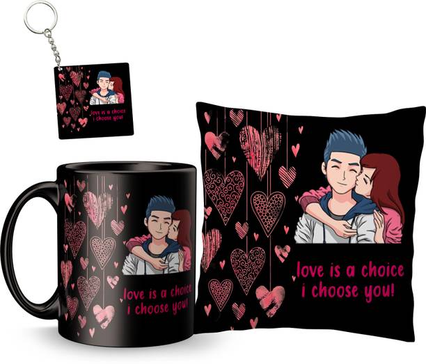 Dreamlivproducts Cushion, Mug, Keychain Gift Set