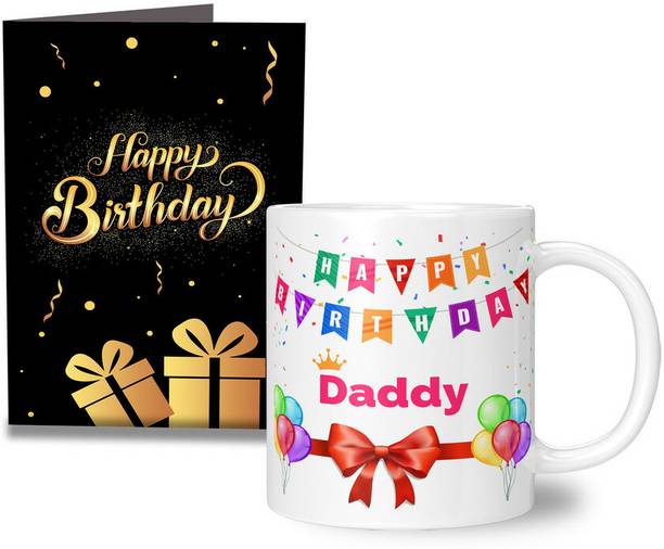 TrendoPrint Printed Daddy Cup For Birthday & Anniversary Gifts with Greeting Card (GC198) Ceramic Coffee Mug