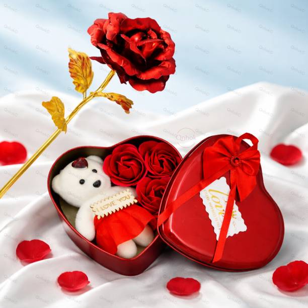 Qnhok Artificial Flower, Gift Box Gift Set