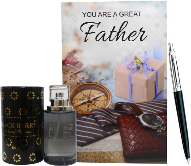 Saugat Traders Perfume, Greeting Card, Pen Gift Set