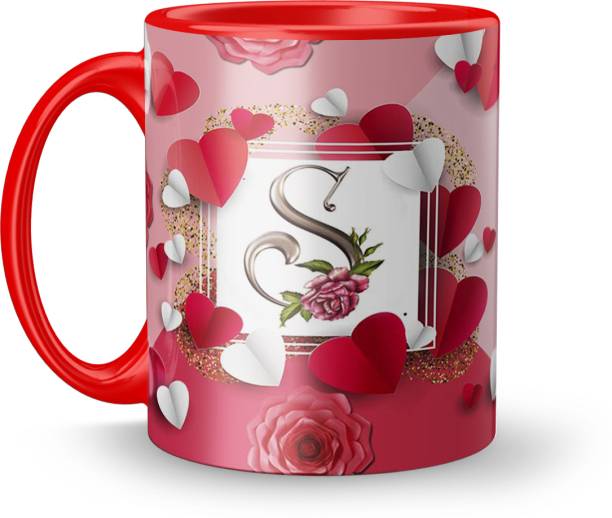 Fifth and Moon Birthday Letter S for wife husband girlfriend boyfriend on Birthday Valentines Ceramic Coffee Mug