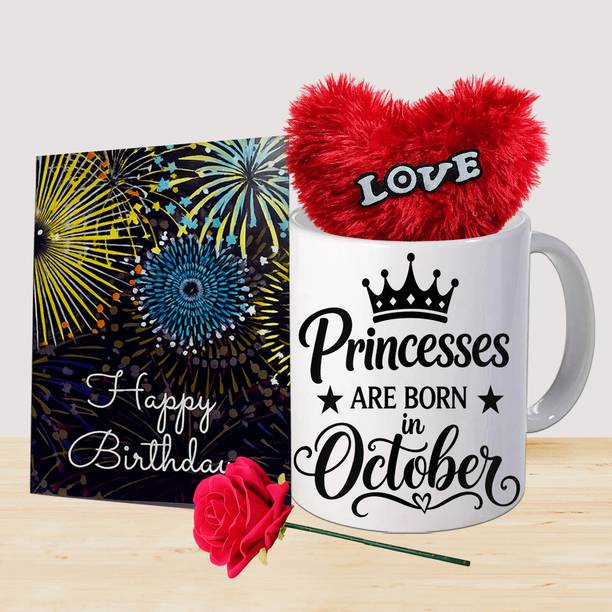 PaMeG Mug, Greeting Card, Artificial Flower, Soft Toy Gift Set