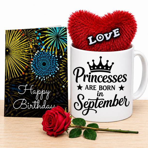 PaMeG Mug, Greeting Card, Artificial Flower, Soft Toy Gift Set