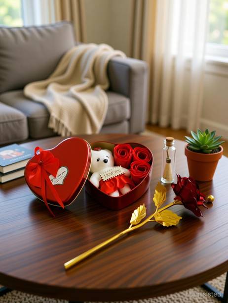 BH Gift Artificial Flower, Message Pills, Soft Toy Gift Set