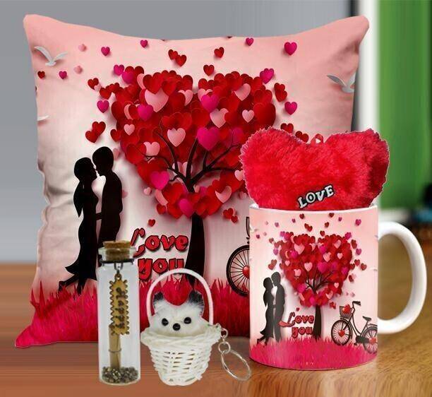 ME&YOU Cushion, Mug, Keychain, Message Pills, Soft Toy Gift Set