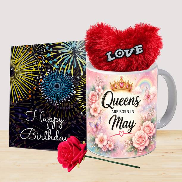 PaMeG Mug, Greeting Card, Artificial Flower, Soft Toy Gift Set