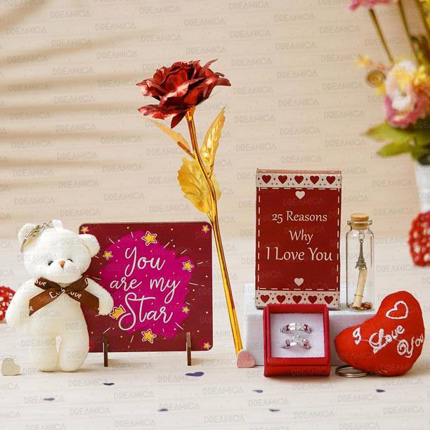 Dreamica Artificial Flower, Showpiece, Soft Toy, Jewellery, Keychain, Message Pills Gift Set