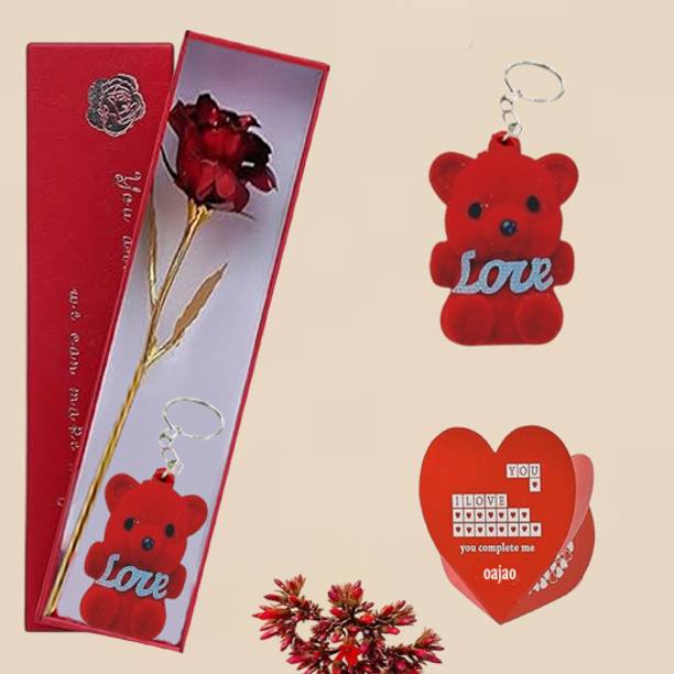 Oajao Artificial Flower, Greeting Card, Keychain Gift Set