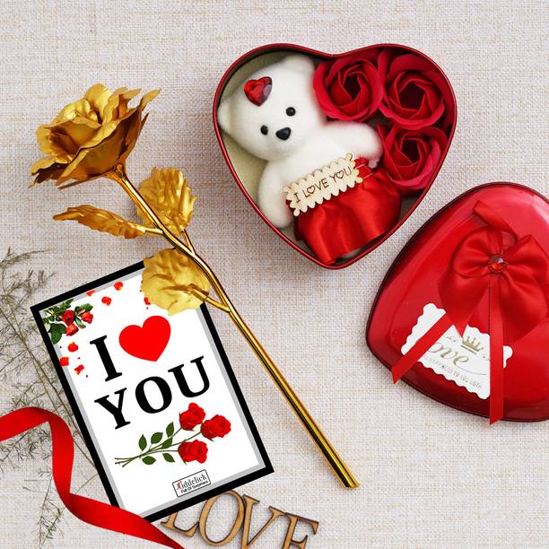 OddClick Showpiece, Soft Toy, Greeting Card, Artificial Flower, Message Pills Gift Set