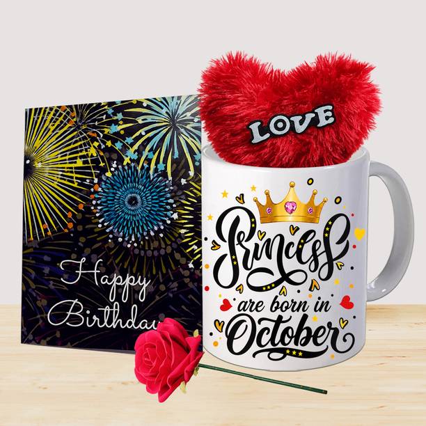 PaMeG Mug, Greeting Card, Artificial Flower, Soft Toy Gift Set