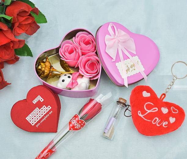 PRIDE STORE Artificial Flower, Keychain, Soft Toy, Message Pills, Greeting Card Gift Set