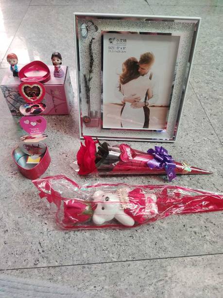 giftsrus Artificial Flower, Greeting Card, Photoframe, Soft Toy, Showpiece Gift Set