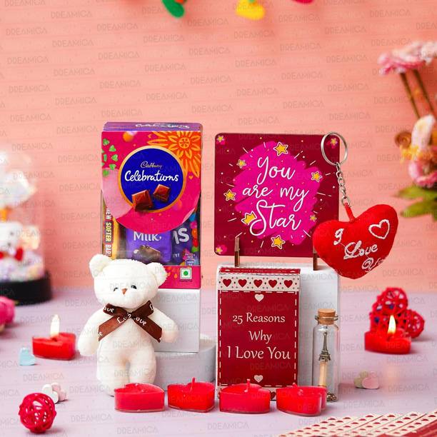Dreamica Showpiece, Soft Toy, Candle, Message Pills, Greeting Card Gift Set
