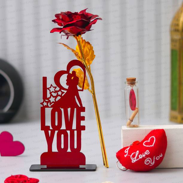 Tonkwalas Artificial Flower, Showpiece, Keychain, Message Pills Gift Set