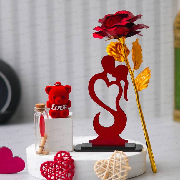 Tonkwalas Artificial Flower, Showpiece, Keychain, Message Pills Gift Set