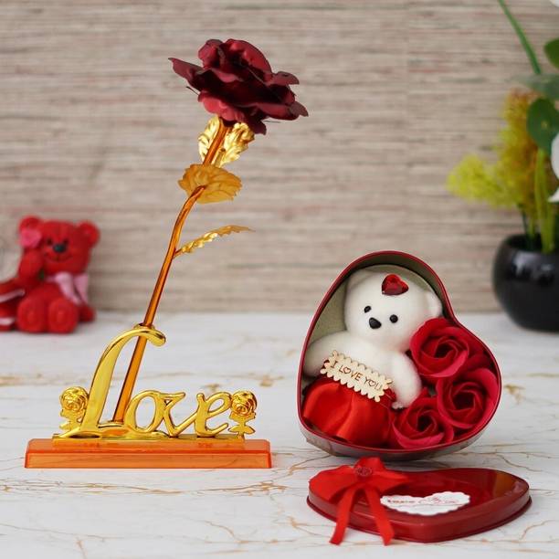 Banna Art Artificial Flower, Soft Toy Gift Set