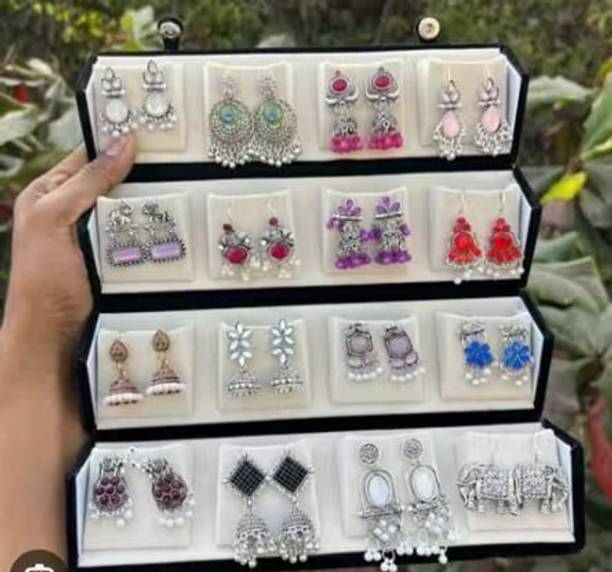 Tukitu jewellery box Black jewellery Organizer 16 pair Jhumka box Vanity Box