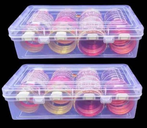 UFEnterprises Multipurpose transparent plastic storage box with 4 rods for women and girls STORAGE BOX, Bangla box, VANITY BOX, Sample box Vanity Box