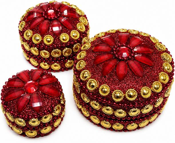 Shakuntla Handicraft Decorative sindoor Box Set 3 Sindo...