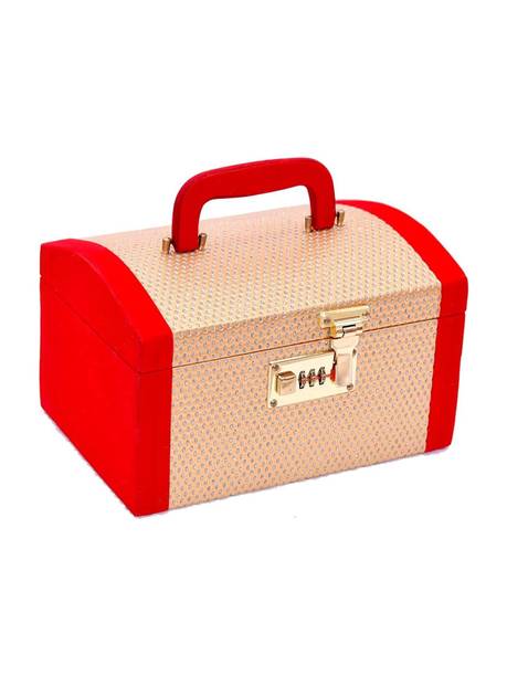 Singaardani Wodden Vanity Box Diamond With Red Velvet Travel Vanity Box With Number Lock Antique Palki Bangle Box Vanity Box For Women Handcraft Rajwada Style Wooden Bangle And Jwellery Box Beauty Box For Women Wedding Vanity Box For Women Makeup Box Vanity Singardani Box For Women One large compartment and one round rod for bangles allows you to fit in a variety of stuff inside Vanity Box