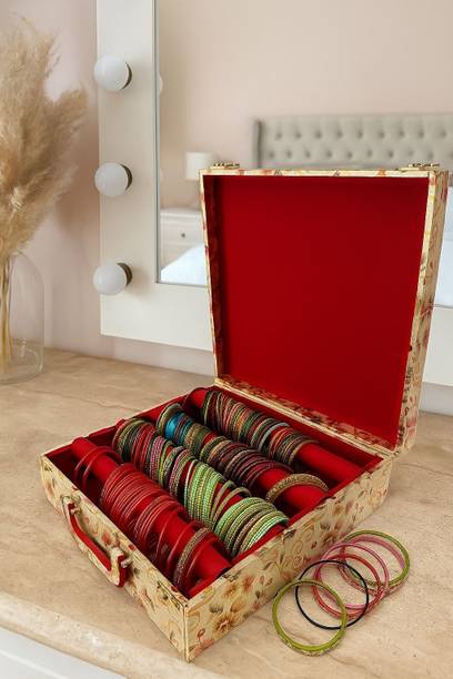 CGC Premium Quality Bangle Box With 4 Rods And Lock system To Carry Bangles. Storage Box, makeup organizer, makeup storage box Vanity Box