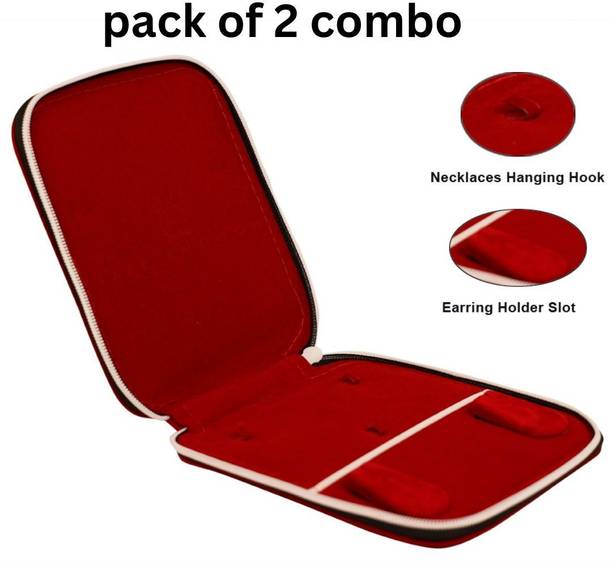 Box Queen Red Velvet Necklace Jewellery Box (pack of 2) Jewellery Storage Vanity Box