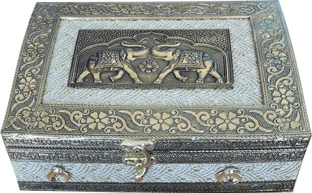 MAWEDI handmade handicraft wooden jewelry box hathi(Elephant) design Makeup and Jewellery Vanity Box