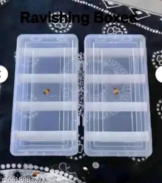 अमांडको Multipurpose Plastic 2 Boxes Each Box with 4 Rod Stick for Women and Girls (2 का पैक), ज्वेलरी, बैंगल बॉक्स के लिए ऑर्गेनाइज़र केस, लॉकेबल वैनिटी बॉक्स वैनिटी बॉक्स
