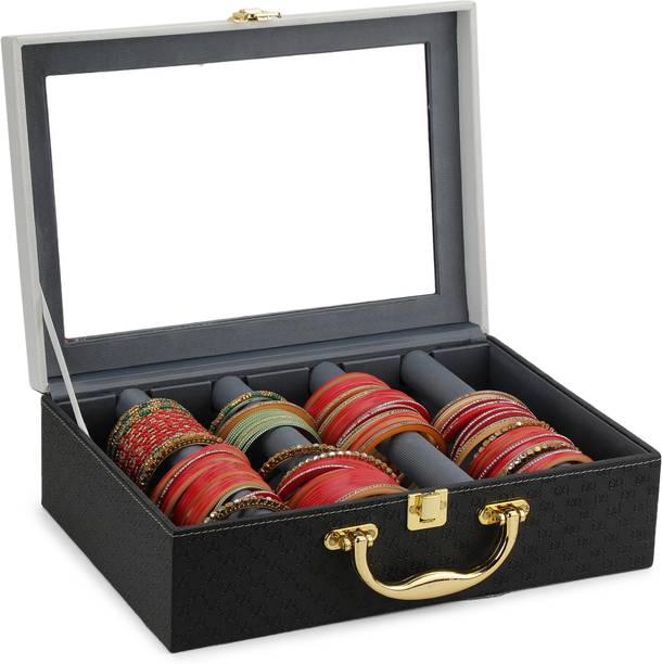 STORESHINE black grey glass design fou 4Rode Bangle Box Bangles Vanity Box