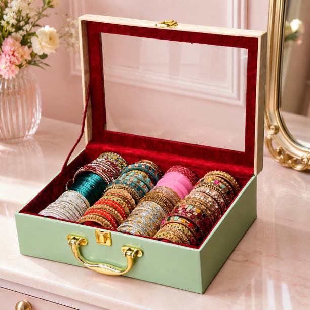 LAAM ALIF Bangles Organizer Case with Four Separate Rows for Women Bangle Box Vanity Box